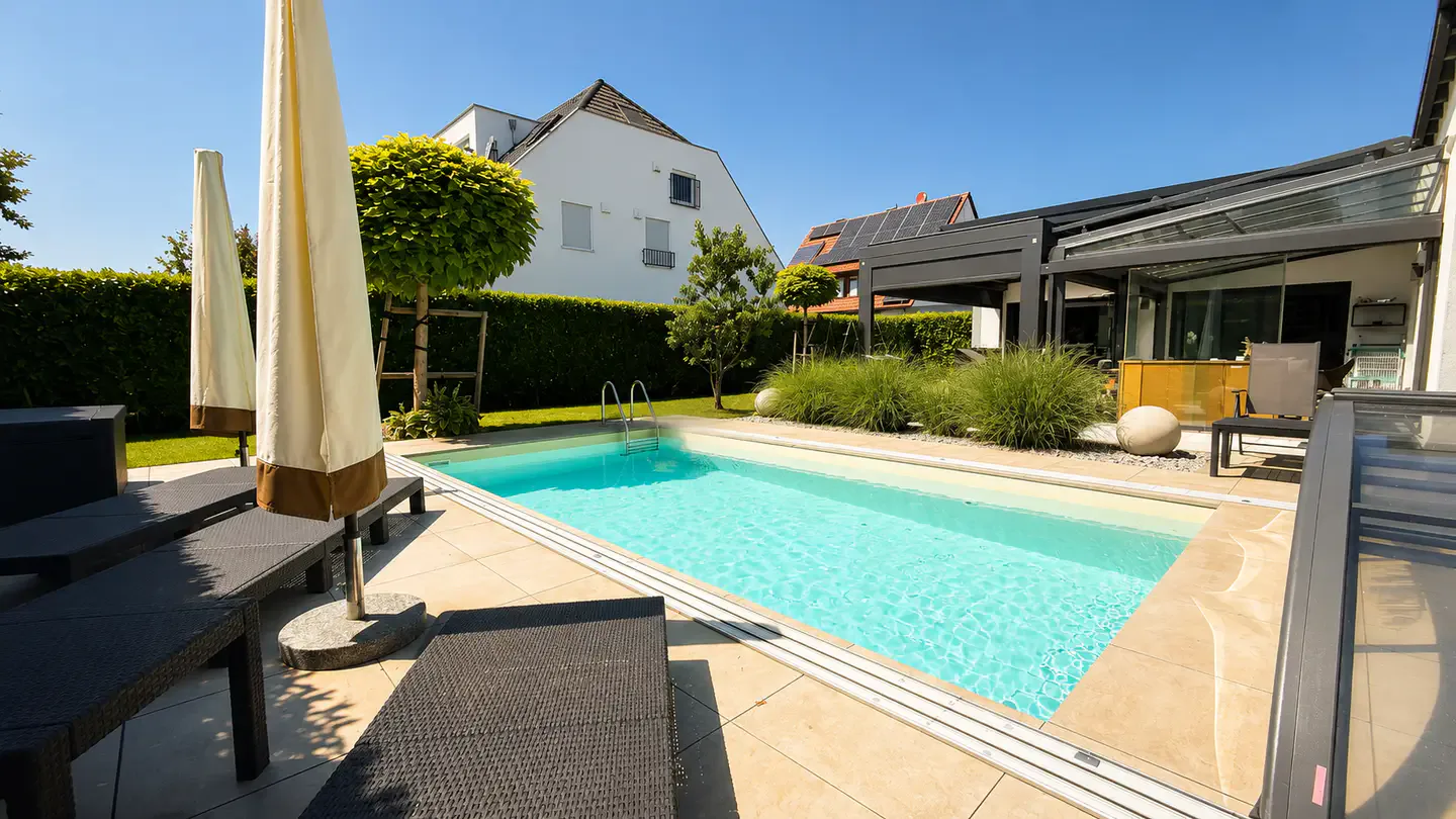 Blick auf den Pool