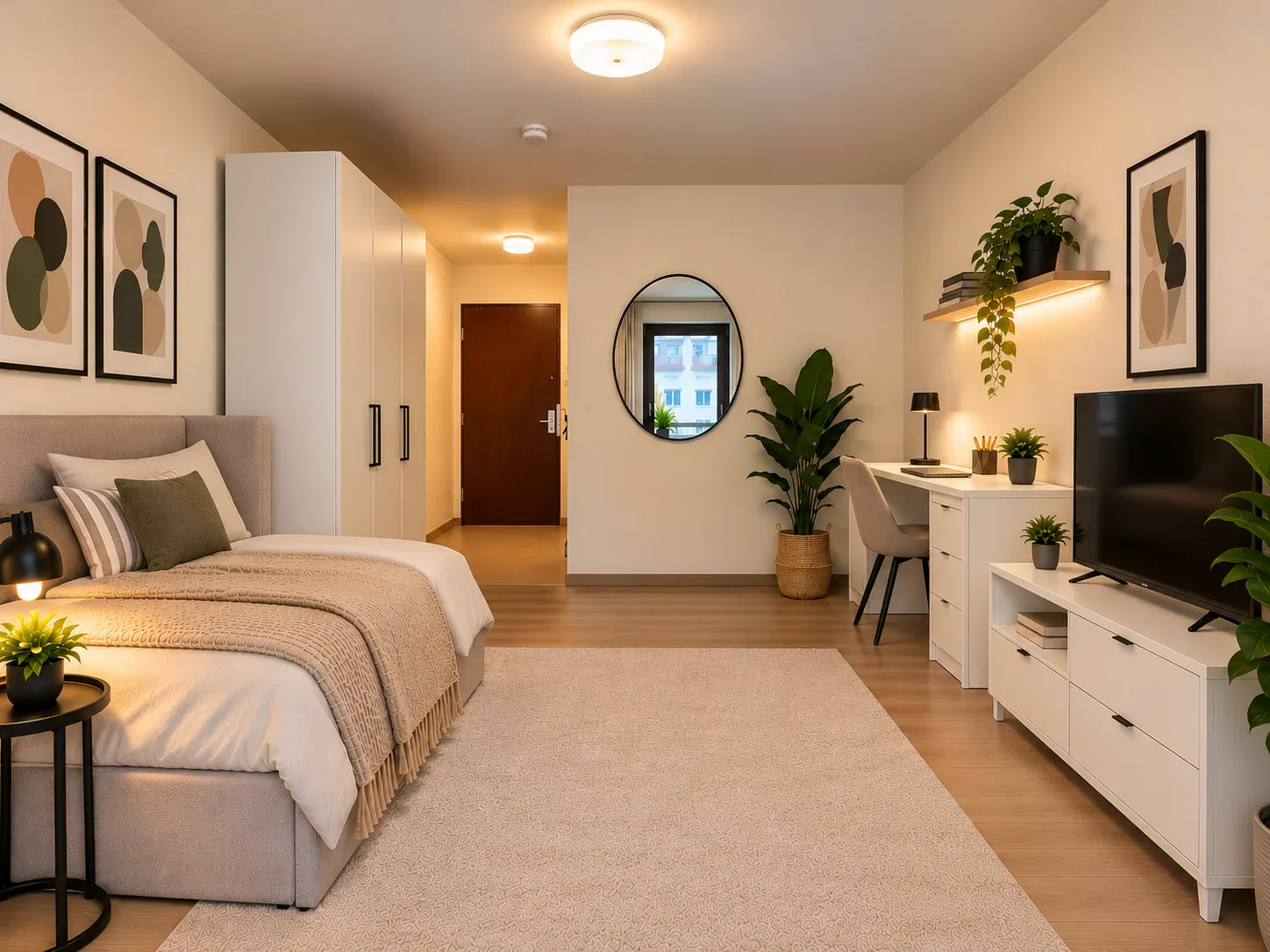 Wohn- Schlafzimmer 1 + Einr...